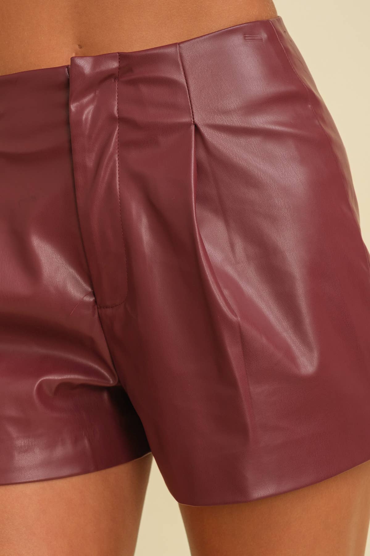 Faux Leather Women's Shorts