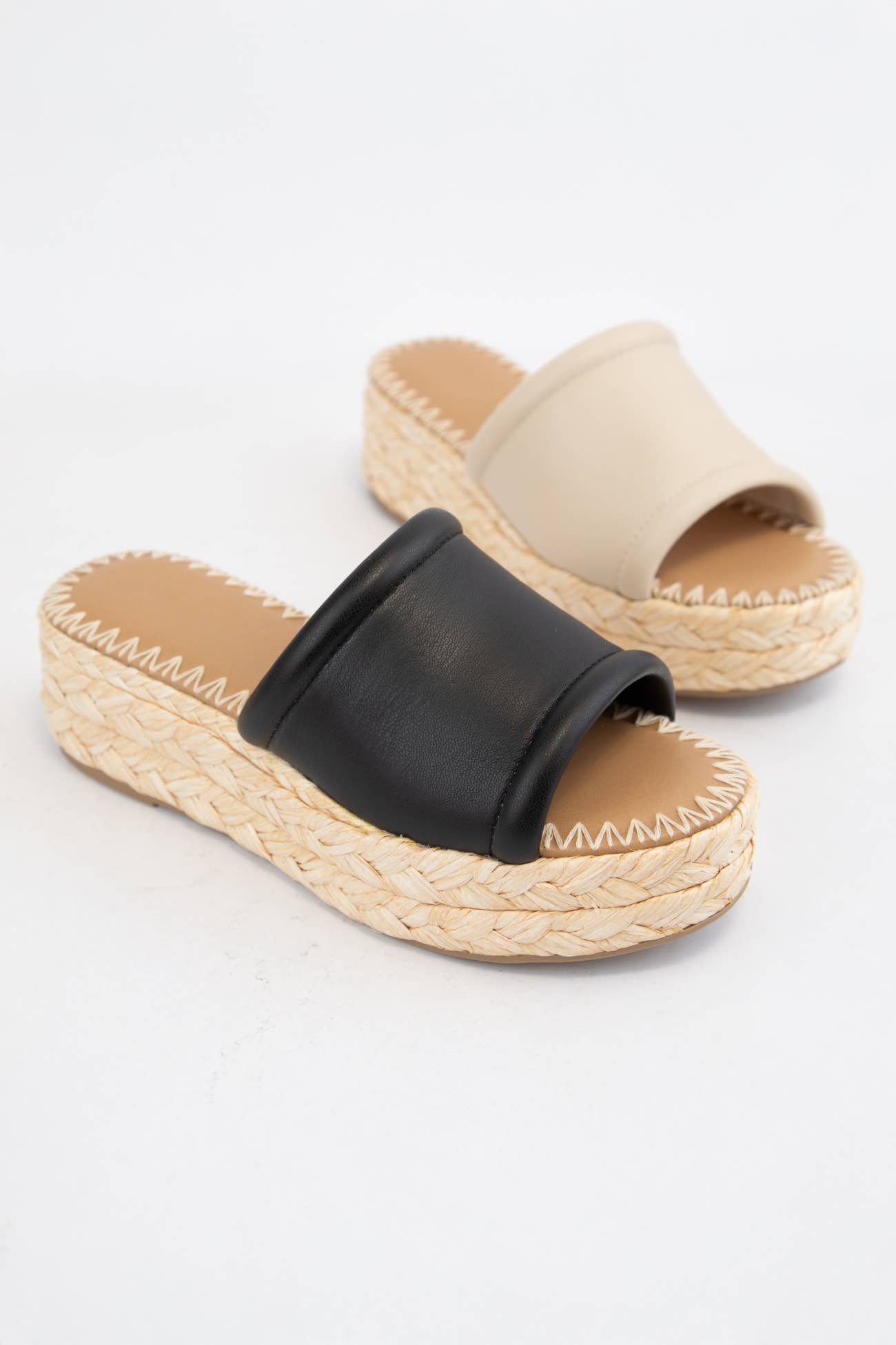 MONTE CHUNKY PLATFORM RAFFIA HEEL SLIP ON WEDGE
