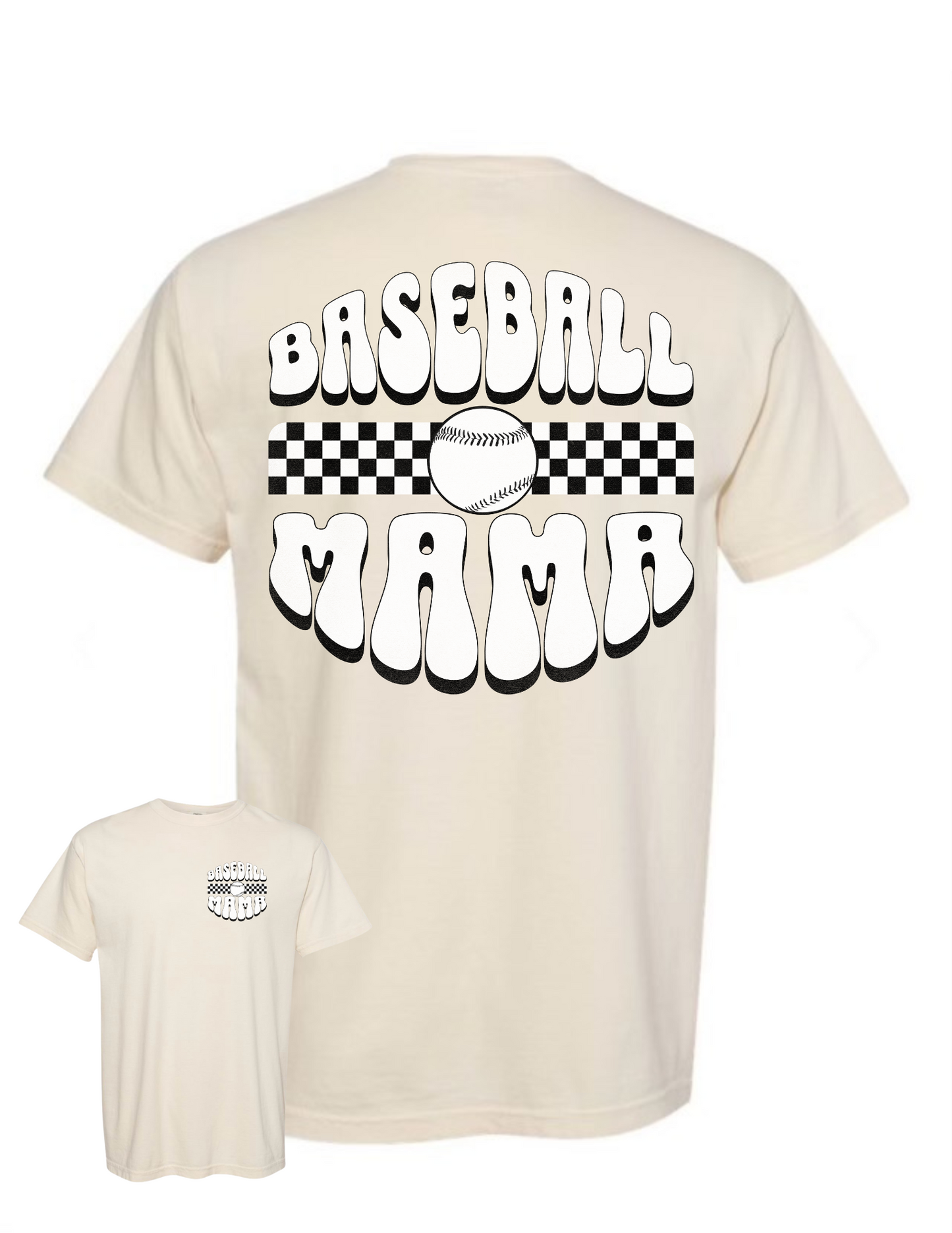 Checkered Baeball mama T-shirt/Sweatshirt