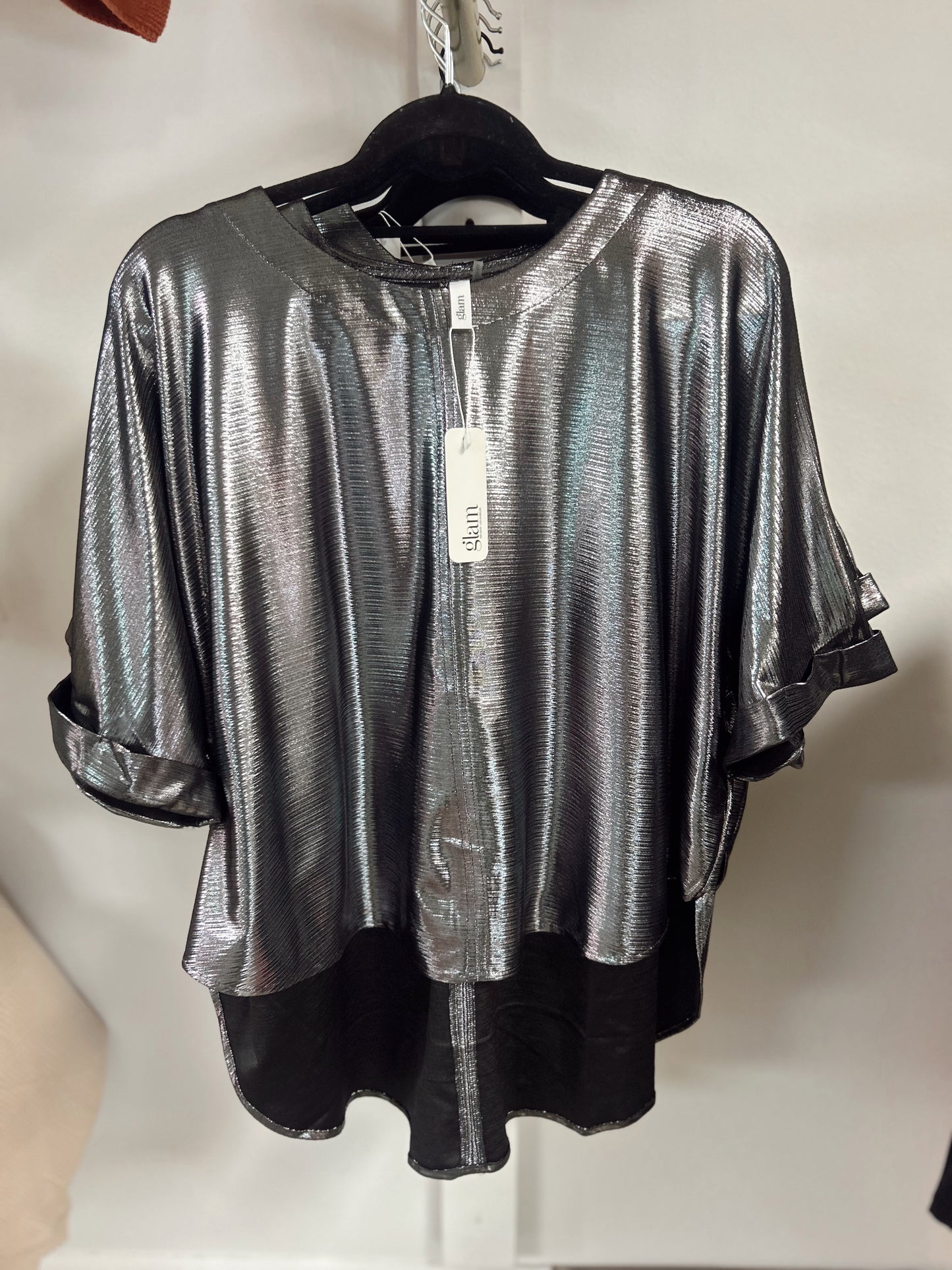 Silver Round Neck High And Low Top