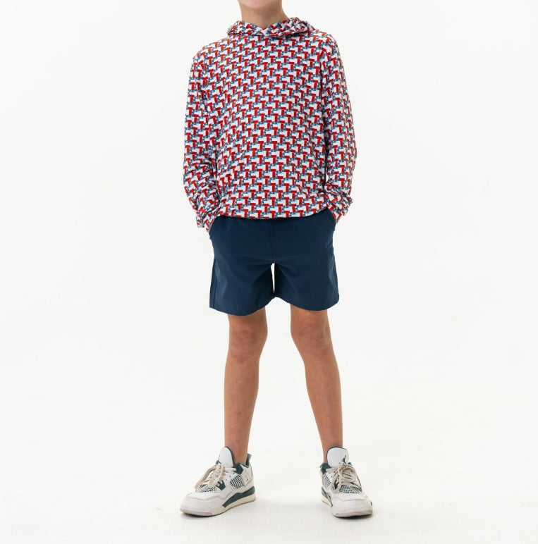 Burlebo Deep Water Navy - Mayan Pocket YOUTH Everyday Short