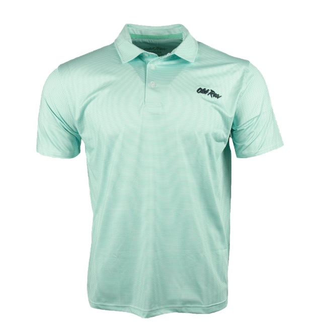 Old Row Green Striped Polo