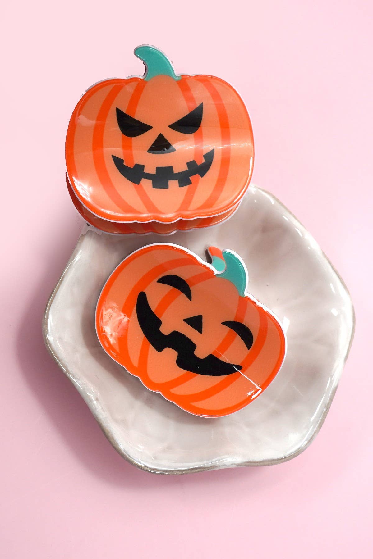 LARGE HALLOWEEN PUMPKIN HAIR CLAW CLIPS | 40H963