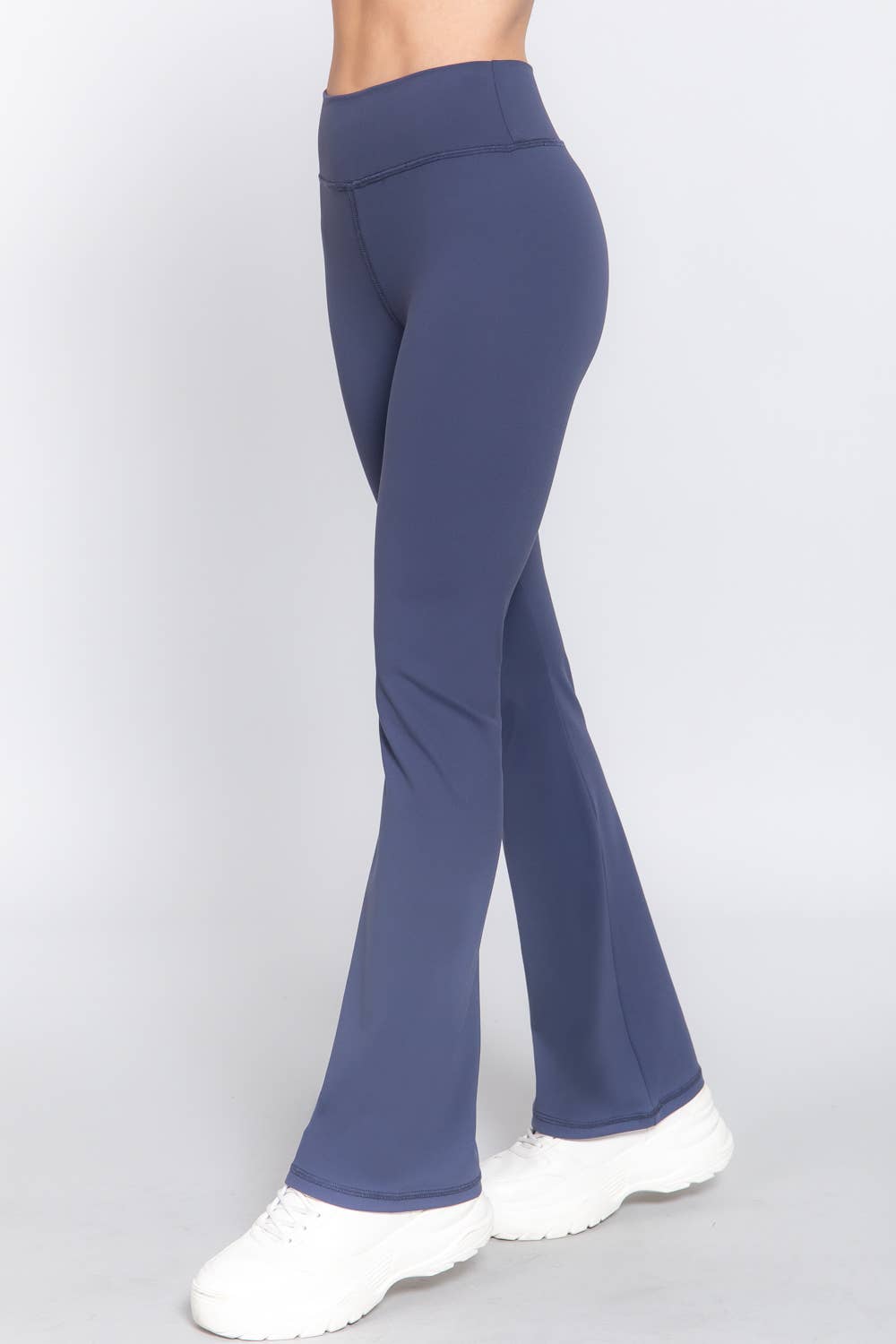 Waist Band Flare Stretch Workout Long Pants
