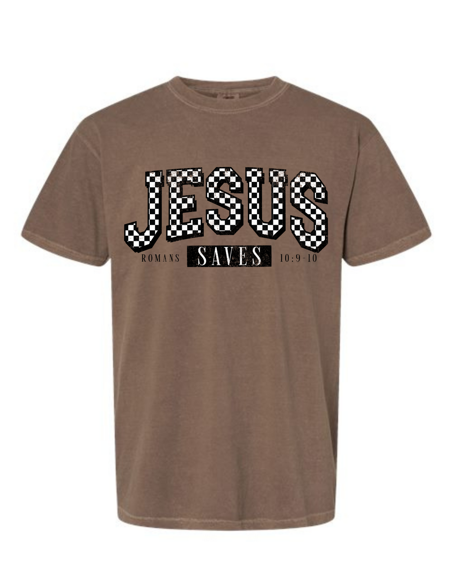 T/S Jesus saves checkered