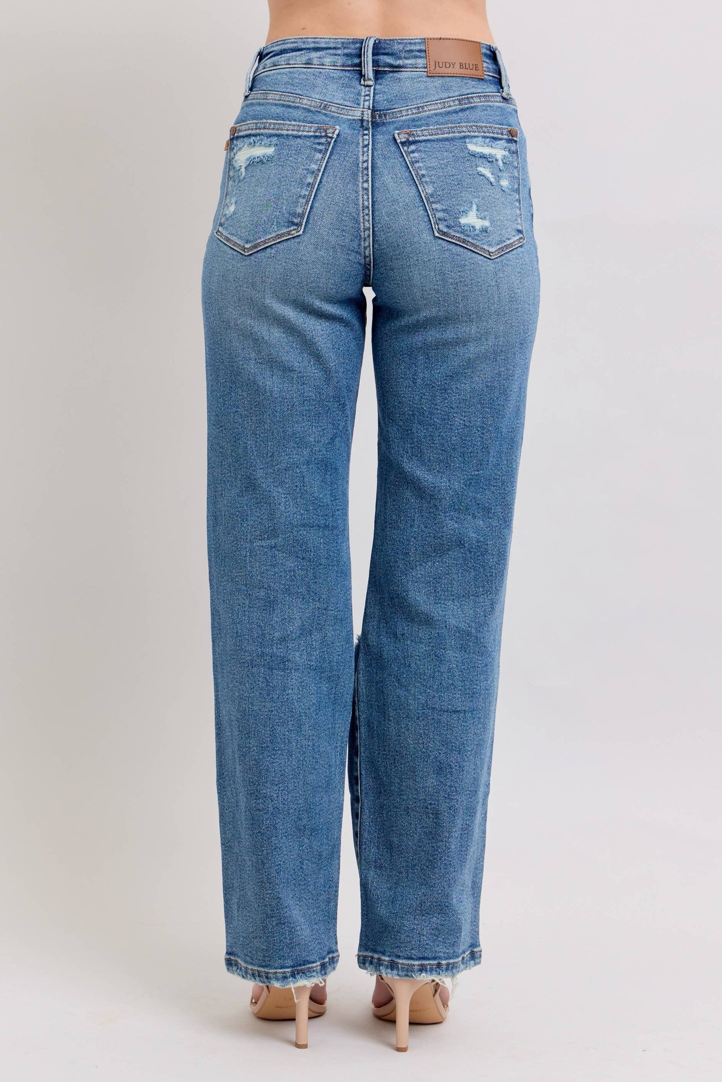 Judy Blue Heavy Distressed High Waisted Straight