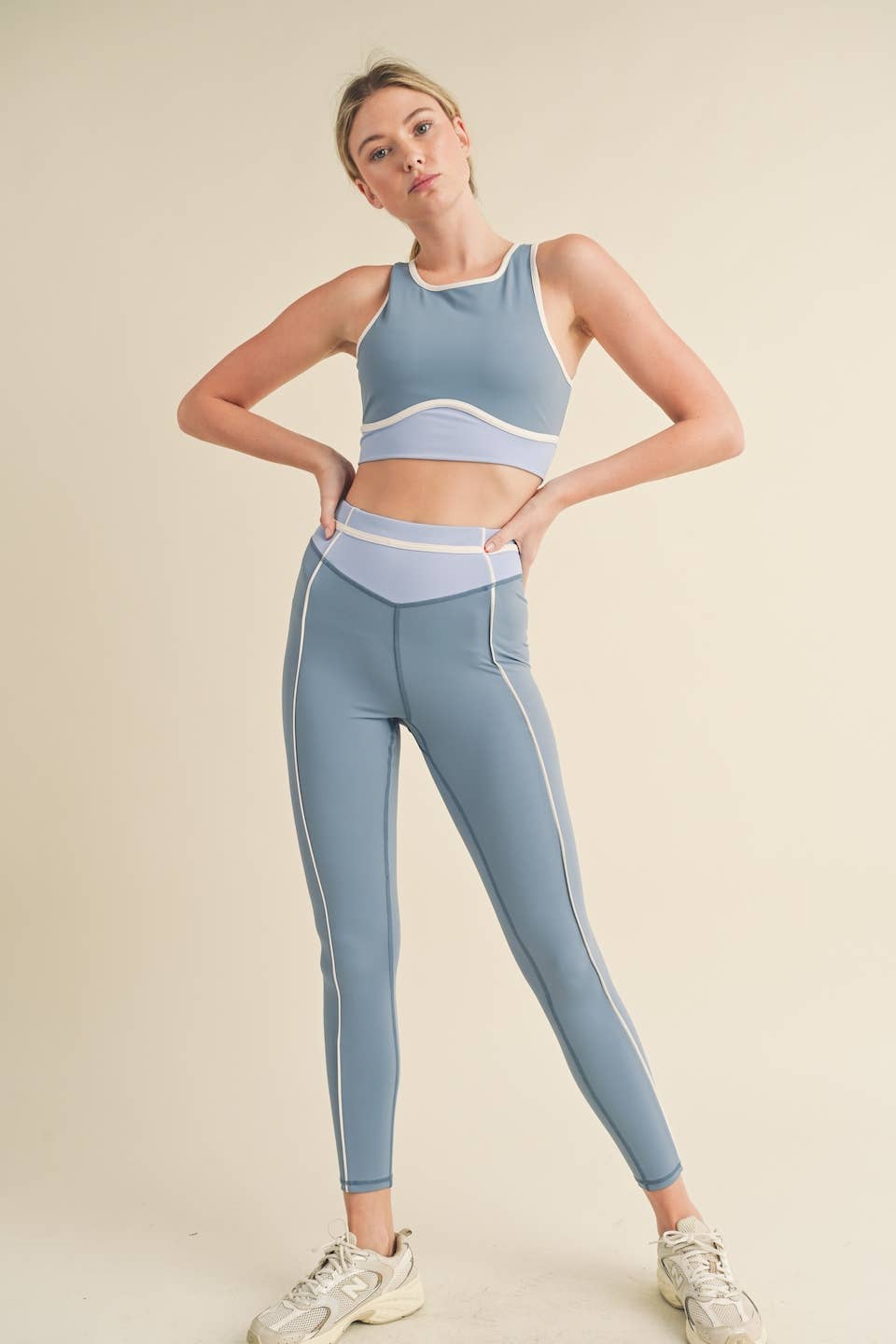 Color Contrast Tank and Leggings Set