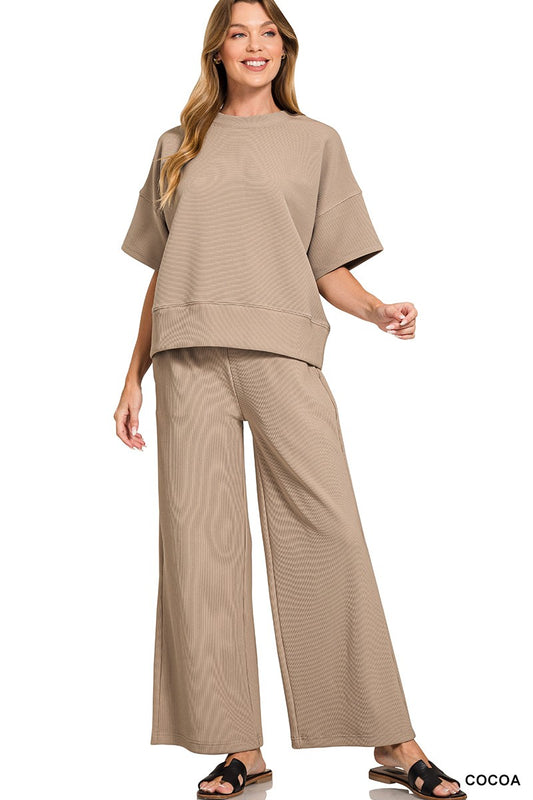 Cocoa Ribbed Set