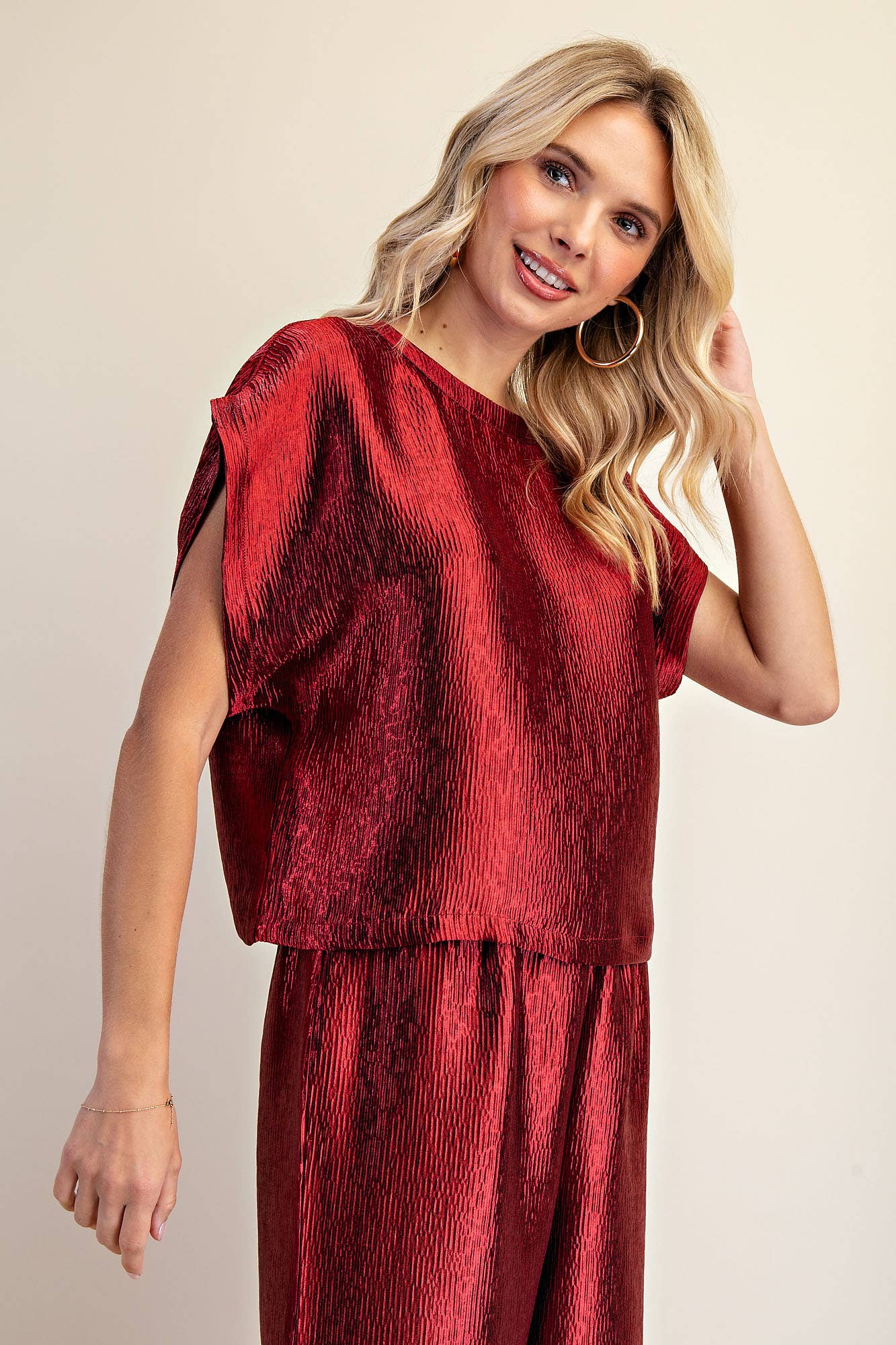 Neck Band Short Sleeve Top