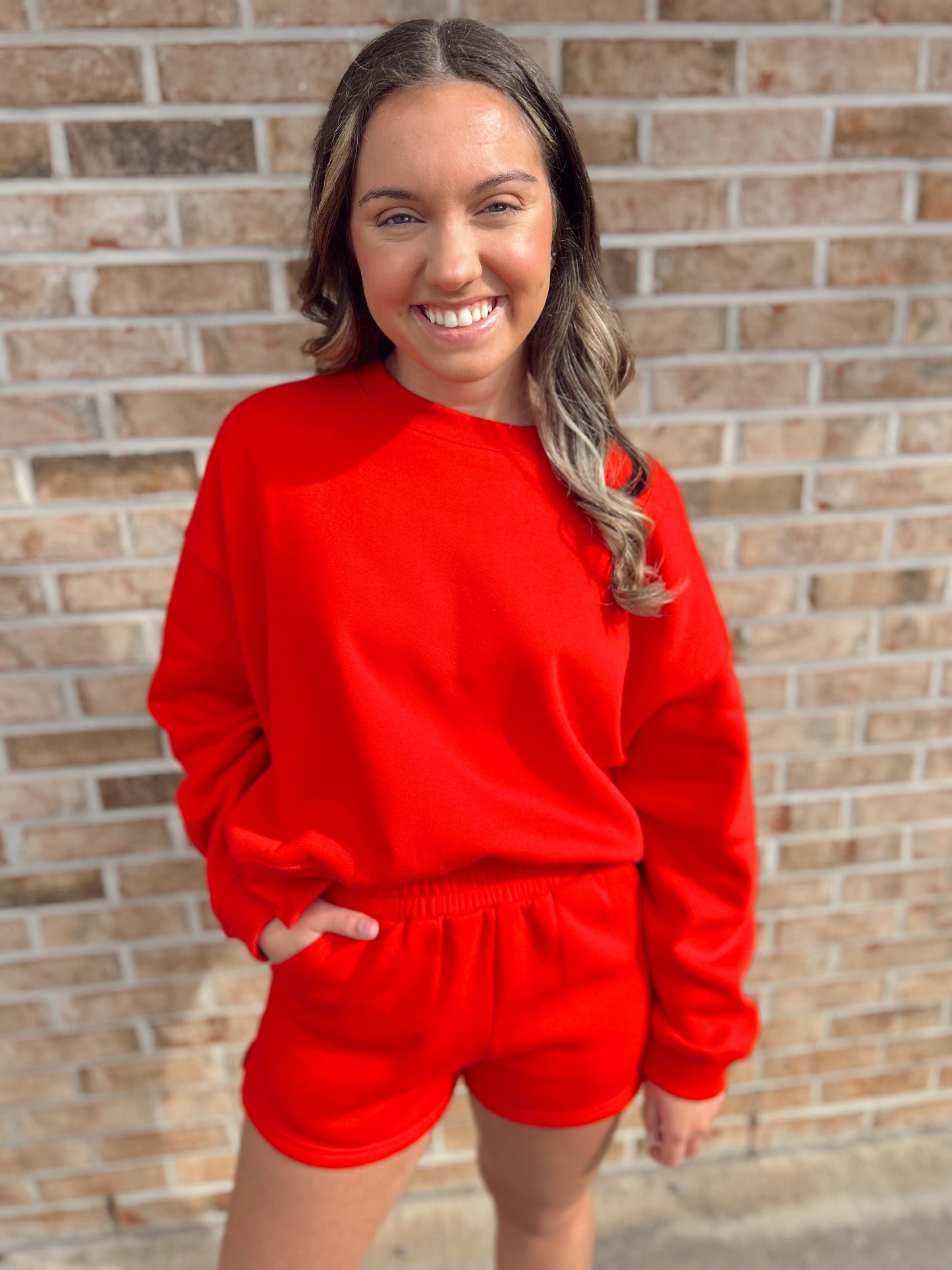 Red everyday fleece set