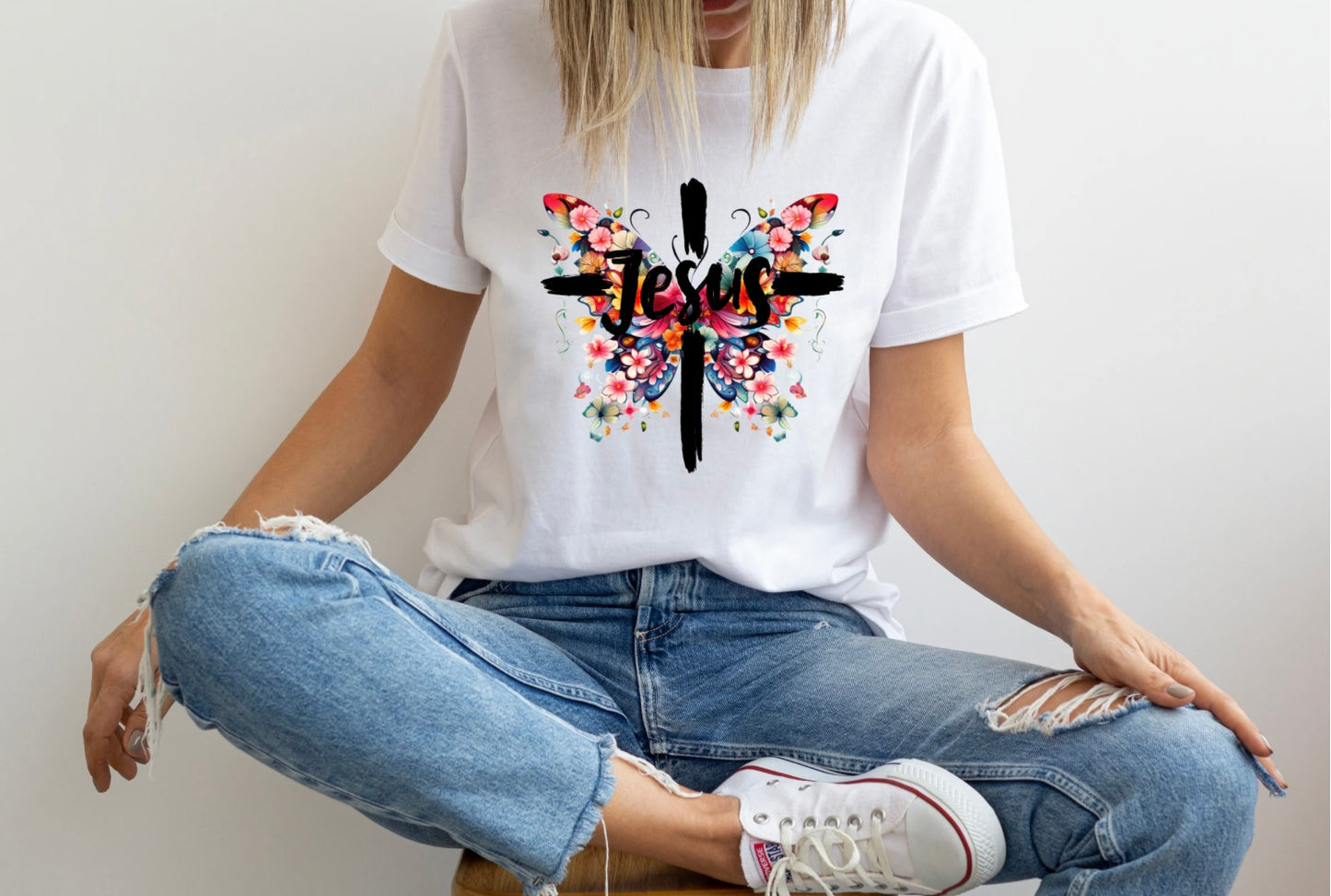 Floral Jesus T/S