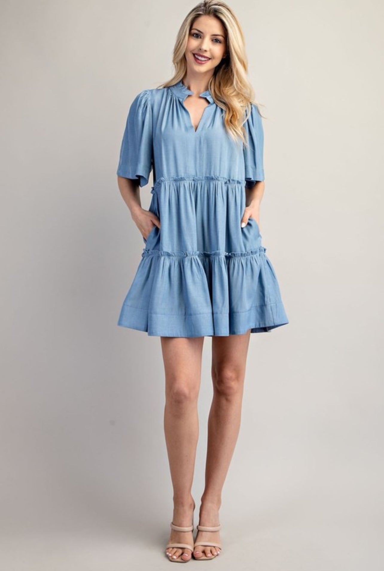 Sky Blue Ruffle Dress