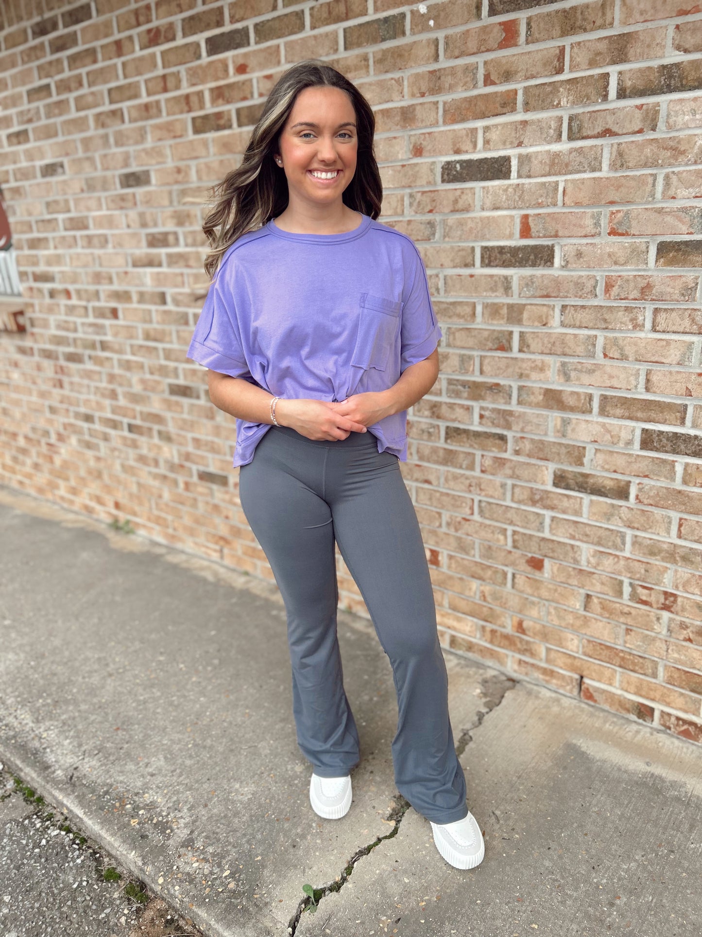 Lavender oversized cropped tee