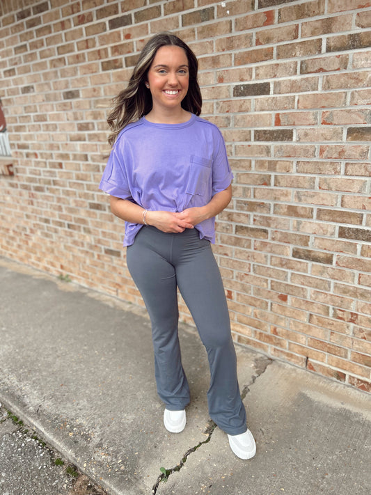 Lavender oversized cropped tee