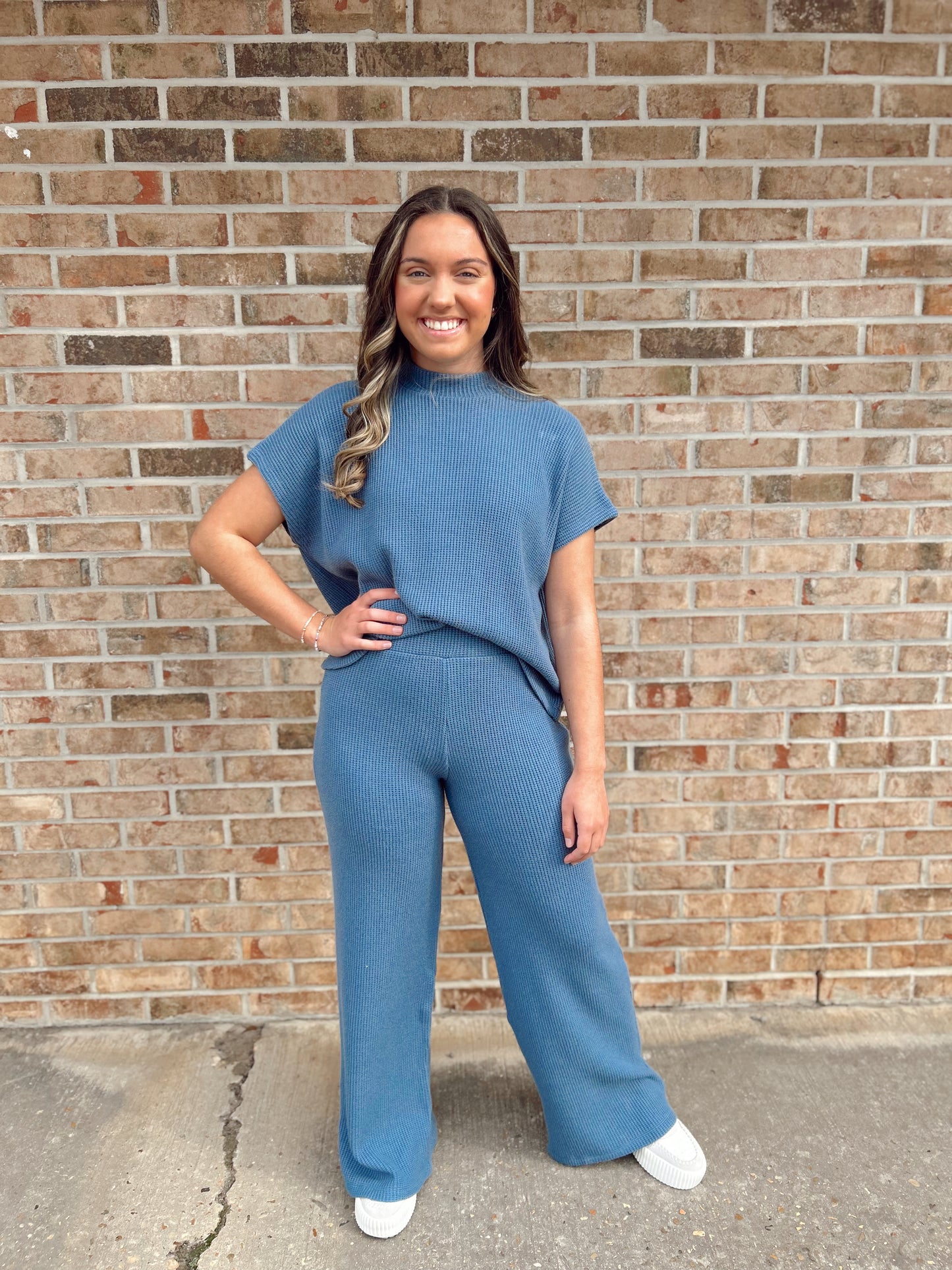 Dusty blue sweater set