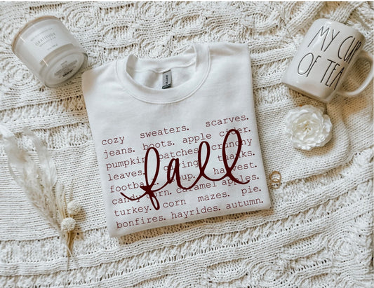 Fall cursive T/S