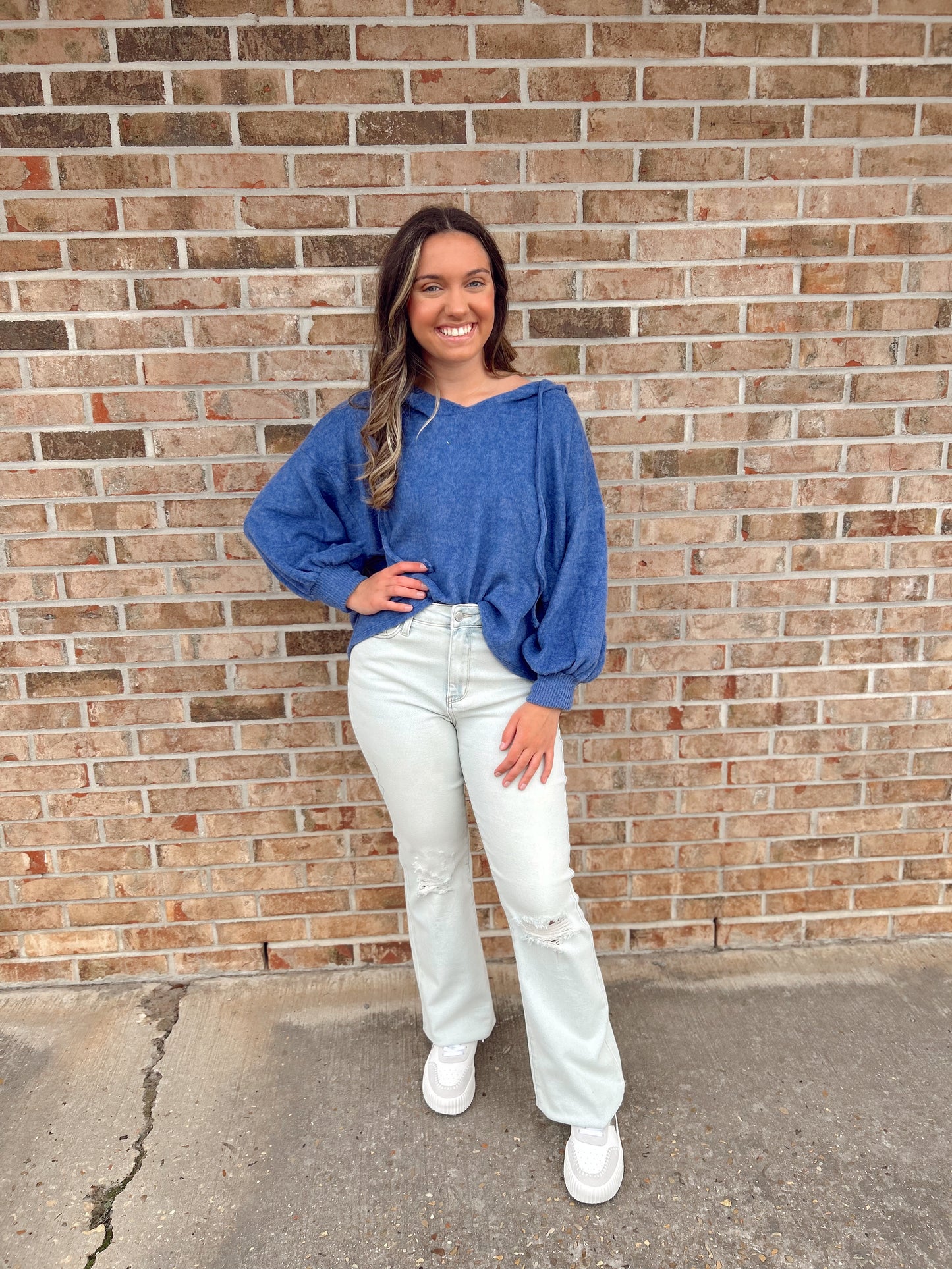 Marlin soft brushed cropped hoodie