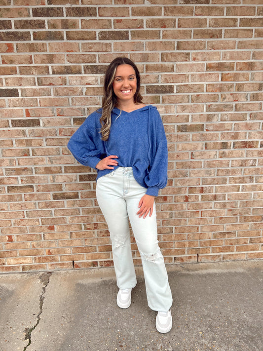 Marlin soft brushed cropped hoodie