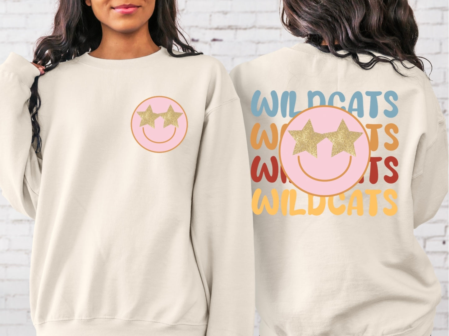 Wildcats Pink Smiley Graphic T/S