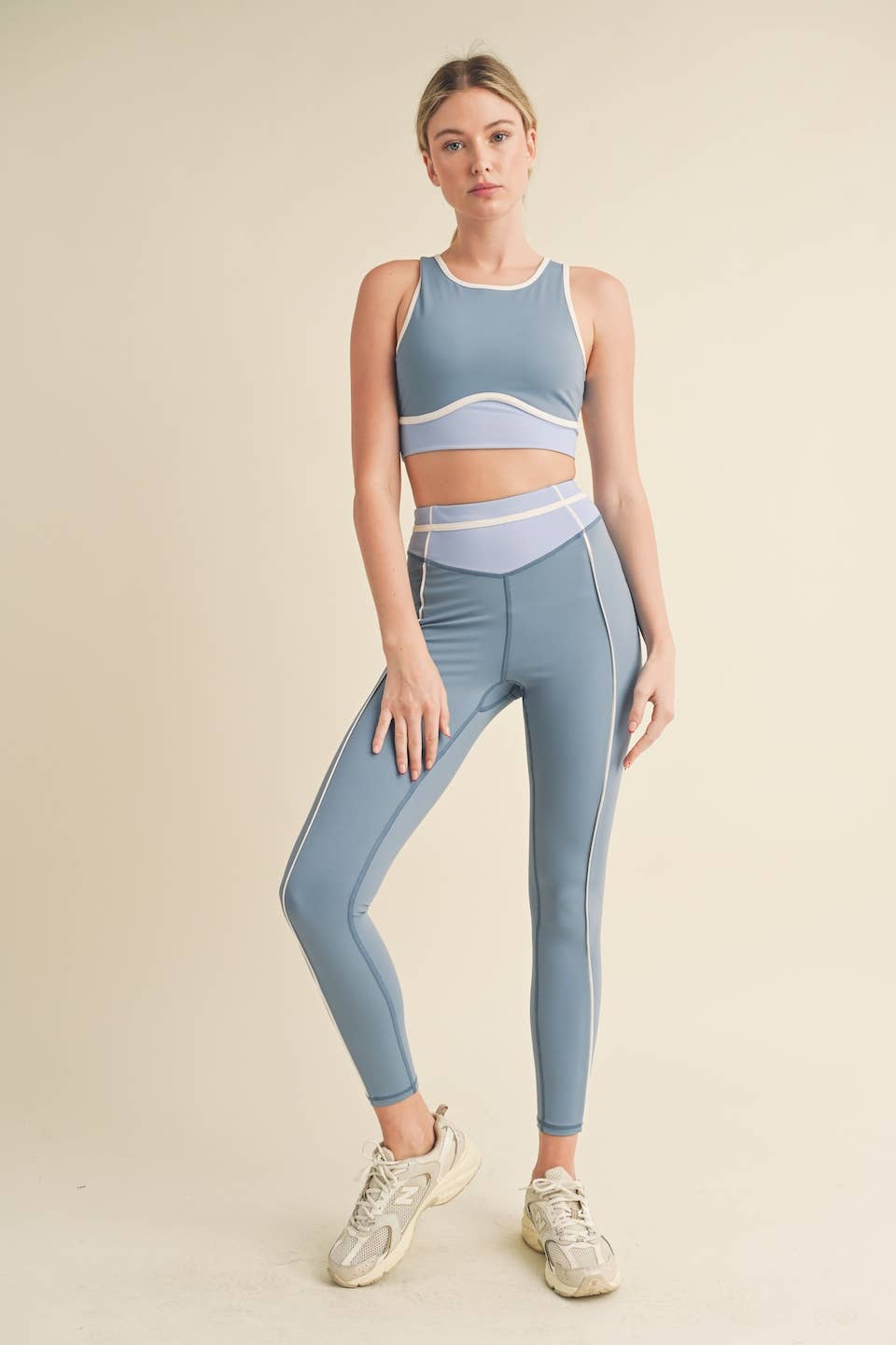 Color Contrast Tank and Leggings Set