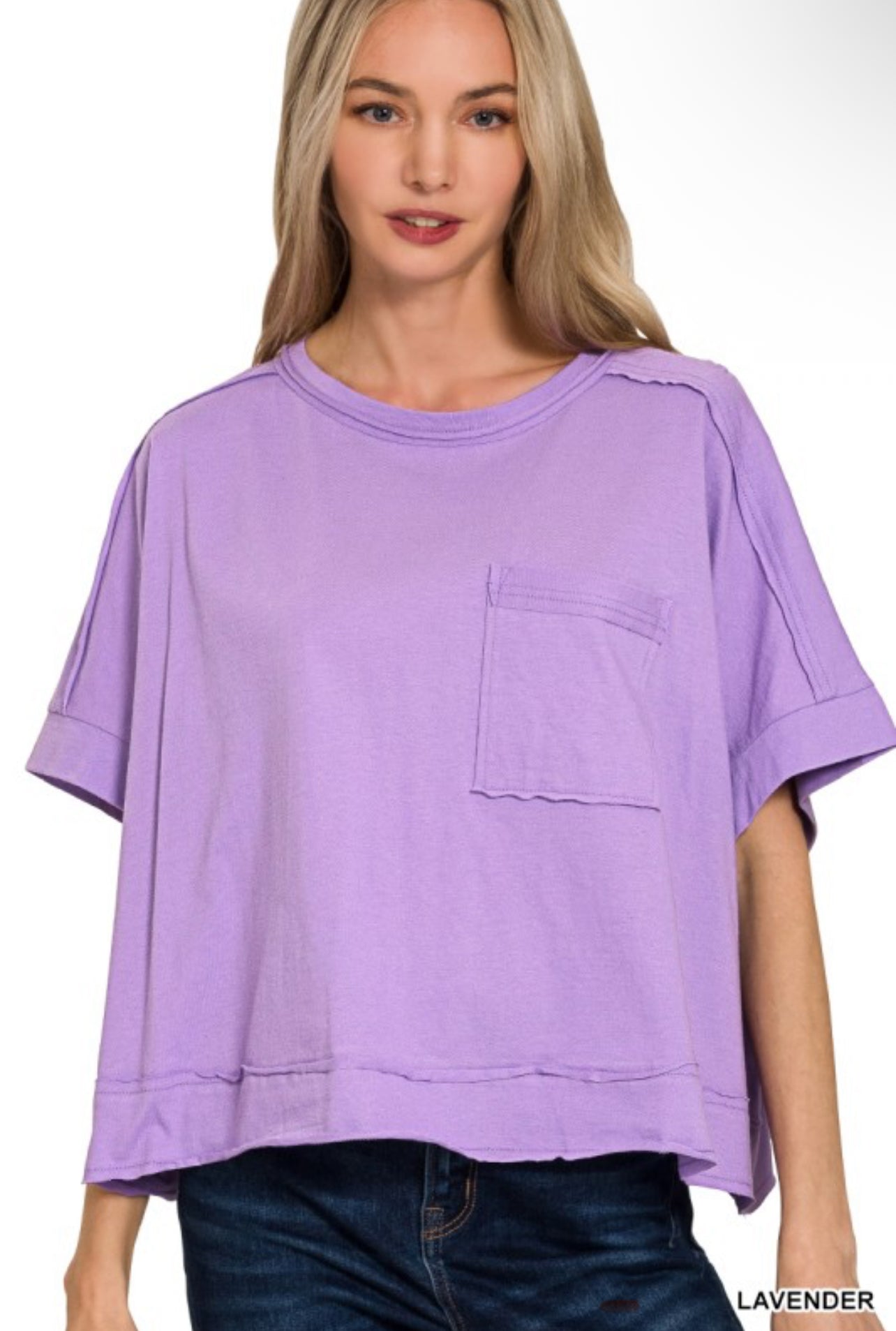 Lavender oversized cropped tee