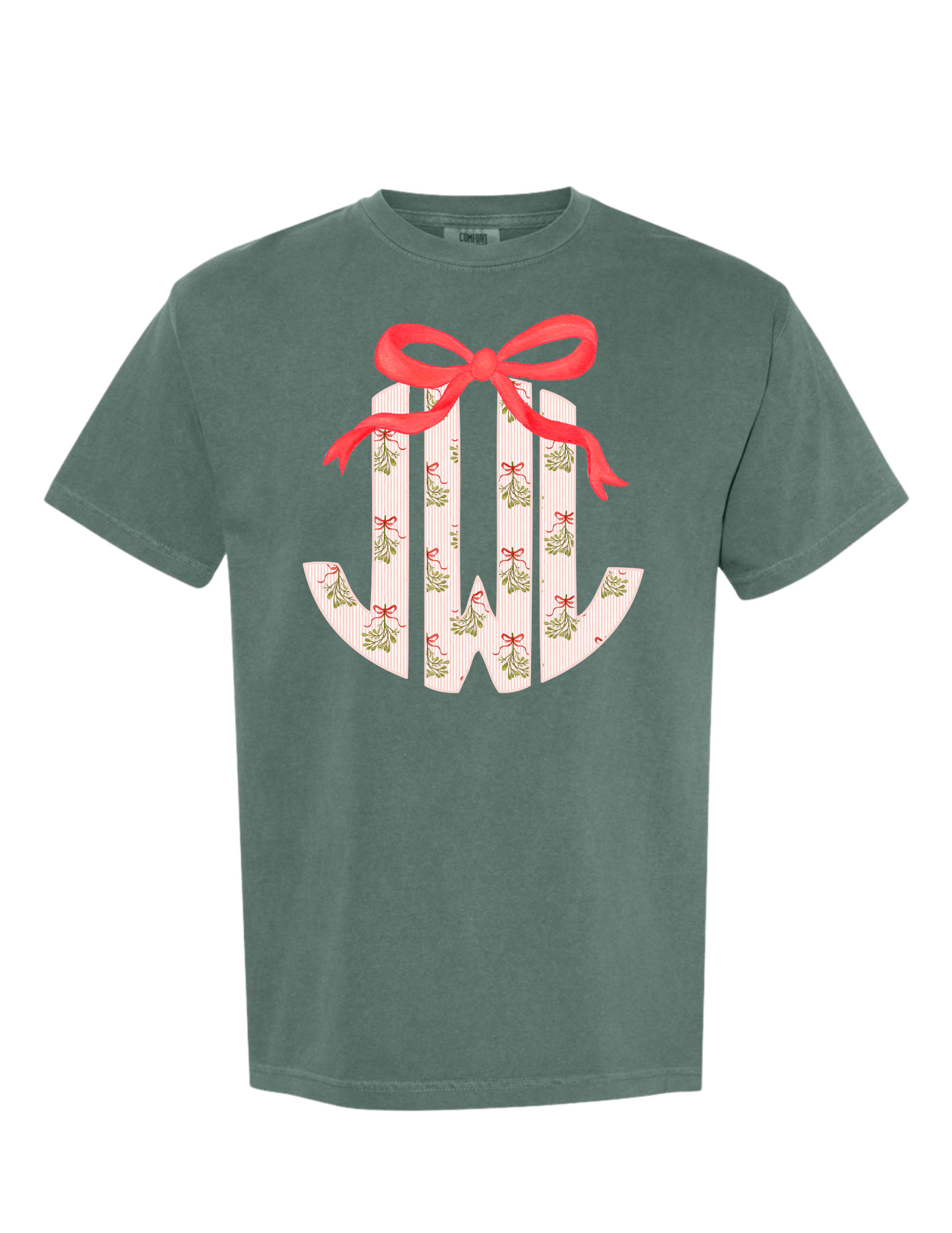 T/S Christmas Initials w/ bow