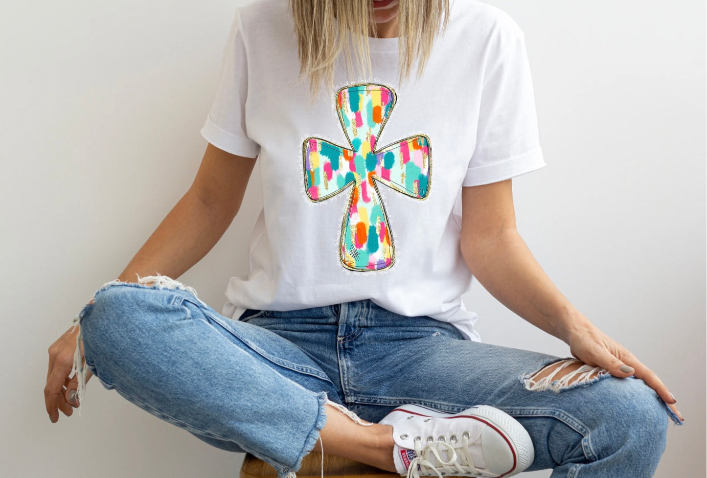 Colorful Cross T/S