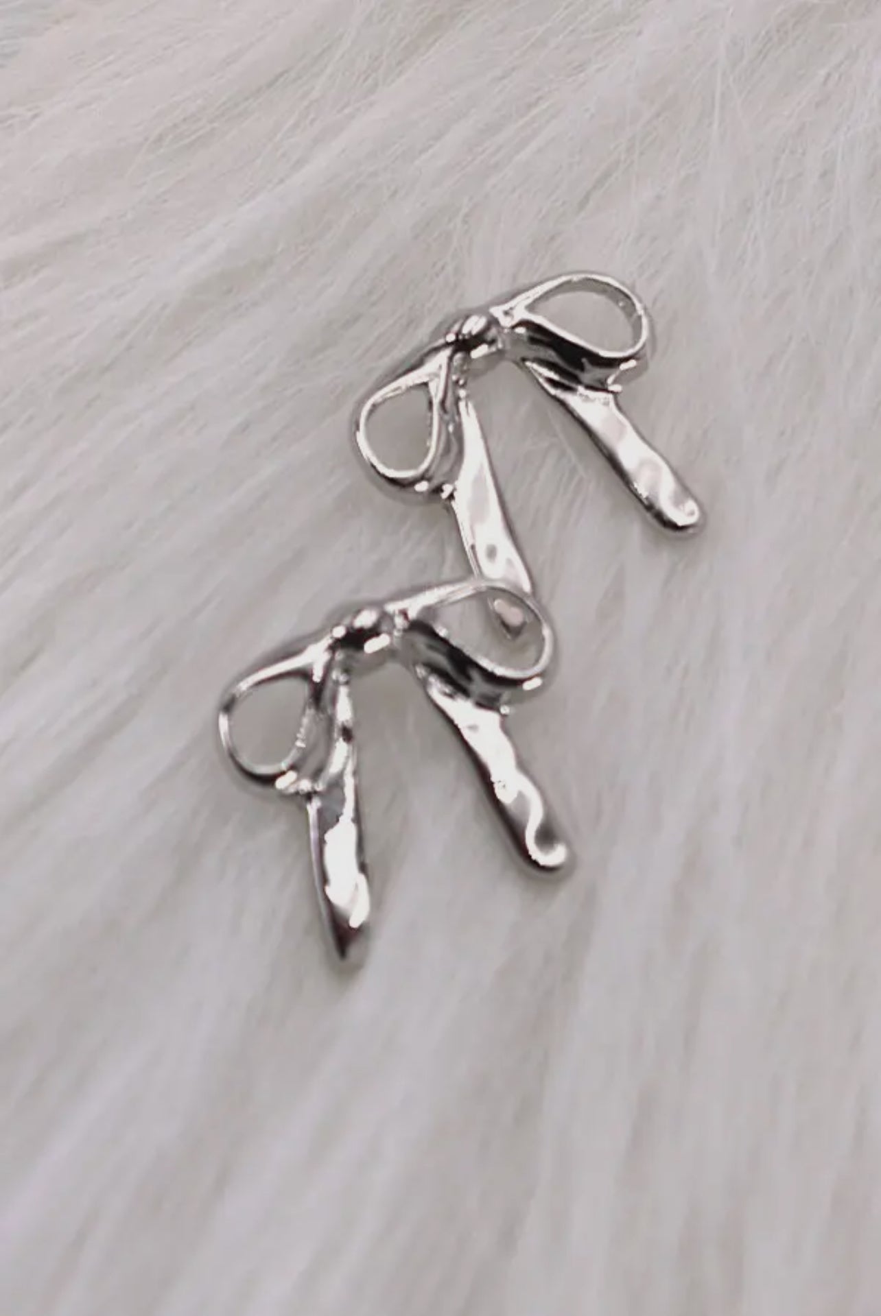 Silver Bow earring