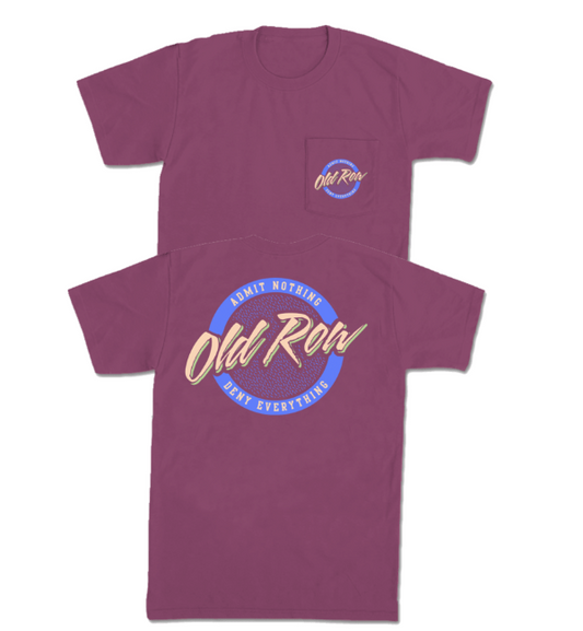 Old row 3739 berry circle logo pocket tee