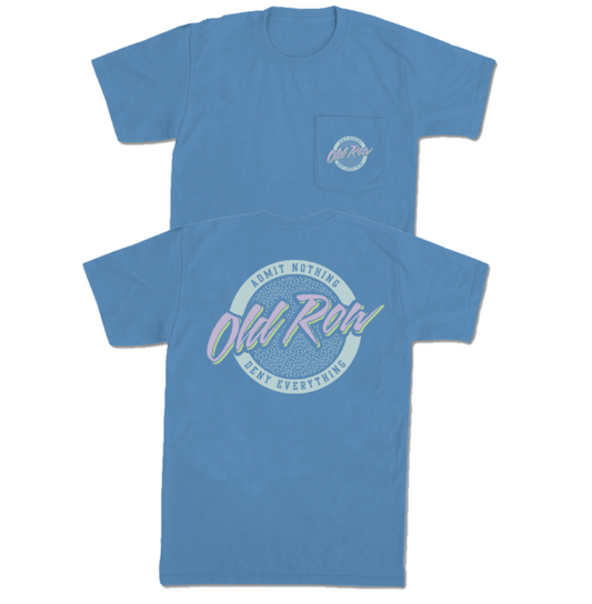 Old row 3697 washed denim circle logo pocket tee