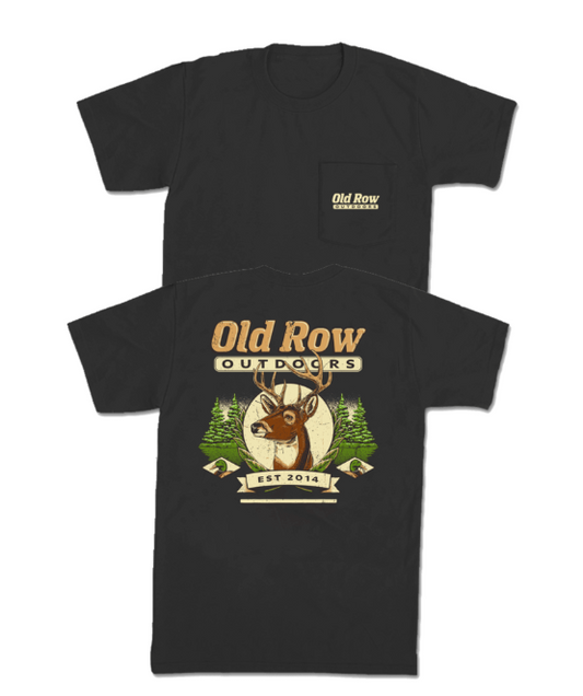 Old row outdoors deer pocket tee