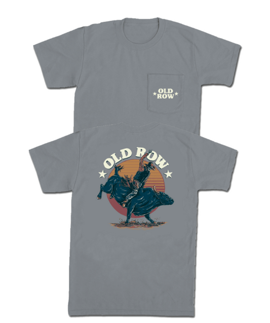 Old row bucking bull pocket tee