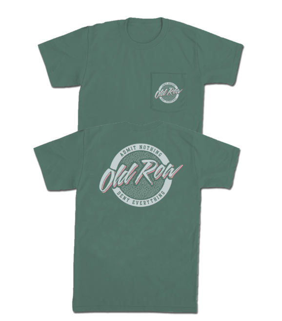 Old row 2958 light green circle logo pocket tee