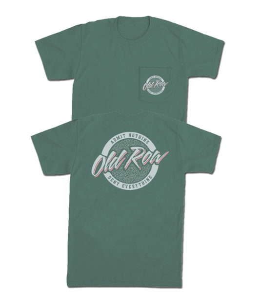 Old row 2958 light green circle logo pocket tee