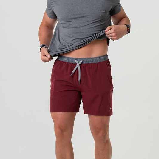 Burlebo maroon 5.5” athletic shorts