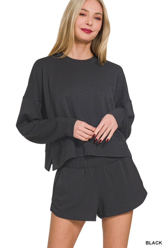 Black Scuba long sleeve Set