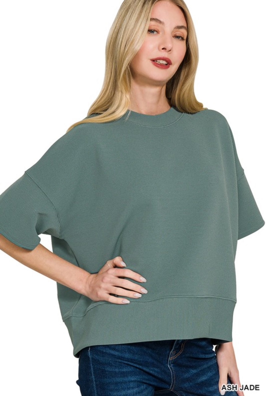 Ribbed Ash Jade Top