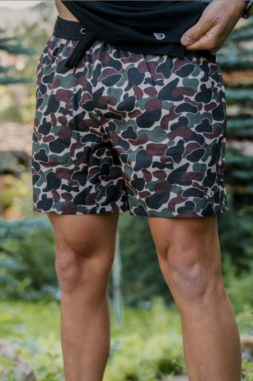 Burlebo Throwback Camo - Black Liner 7in Athletic Short