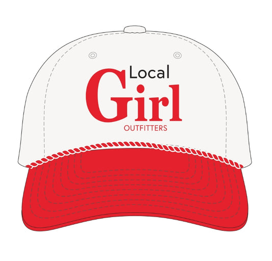 Local Girl Red/White Rope Hat