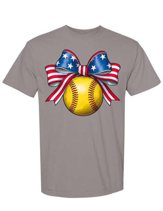 T-shirt/Sweatshirt Softball American Flag