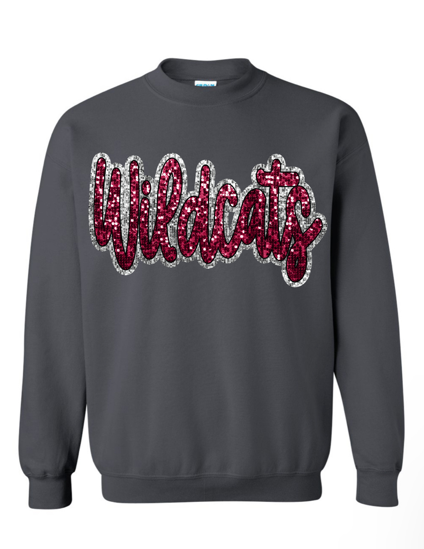 T-shirt/Sweatshirt Maroon/Silver Glitter Wildcats