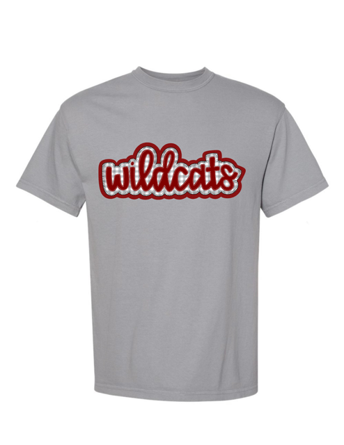 T/S Faux Embroidered Wildcats