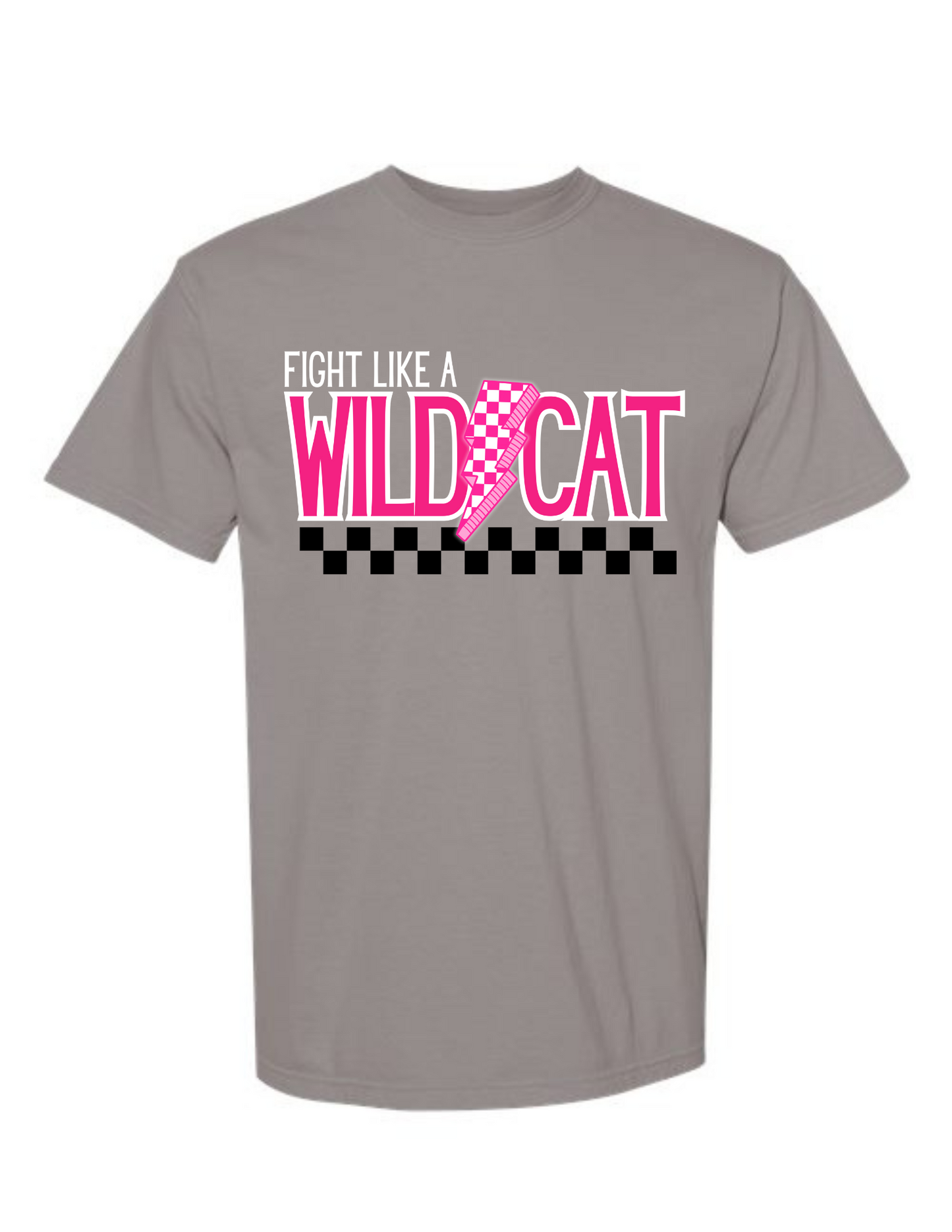 T/S Fight like a wildcat Checkered