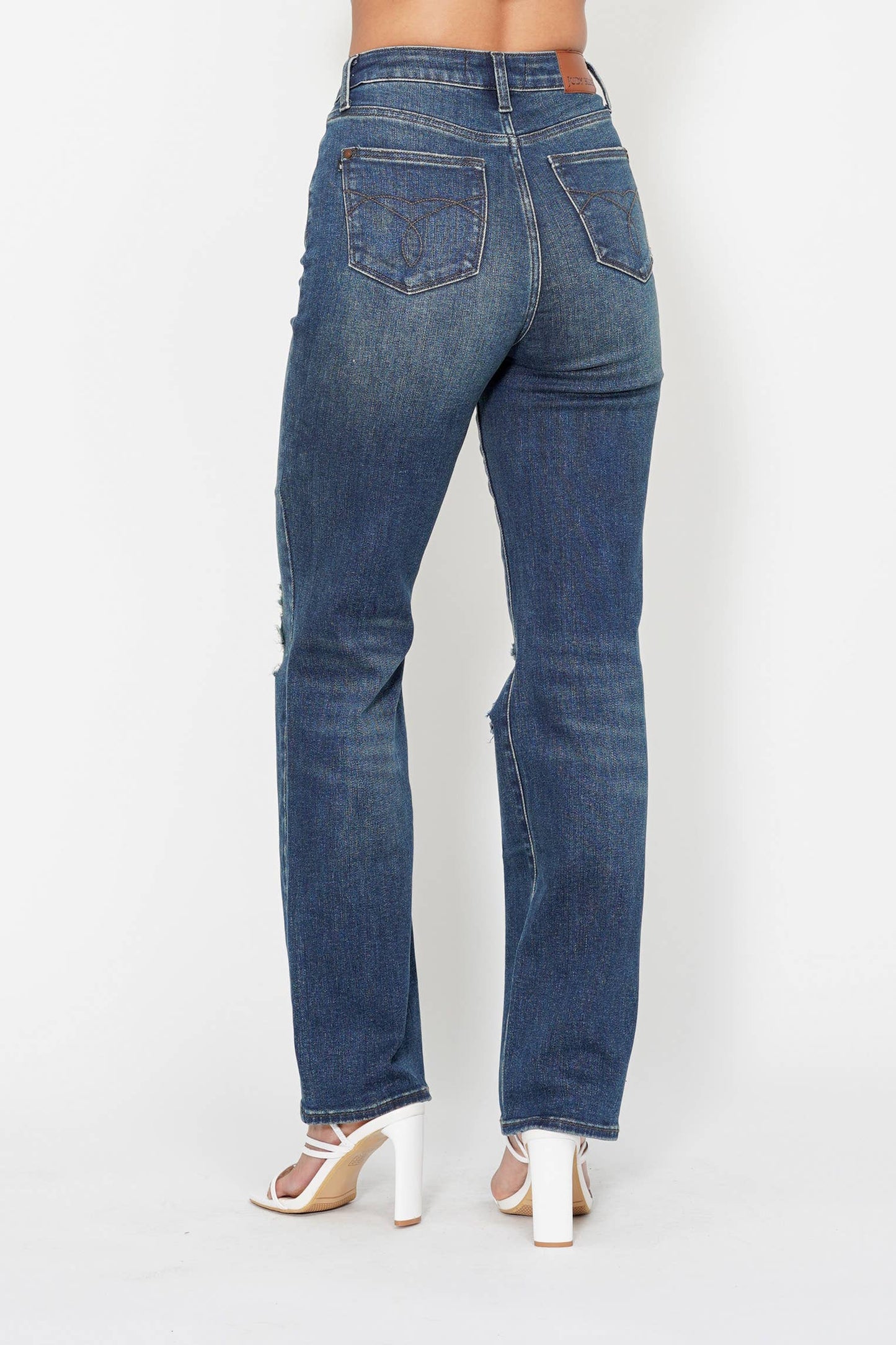 Judy Blue HW Ripped Knee Dad Jean