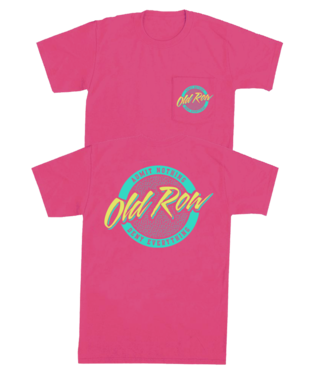 Old Row Pink/Blue/Yellow Circle Logo Pocket Tee