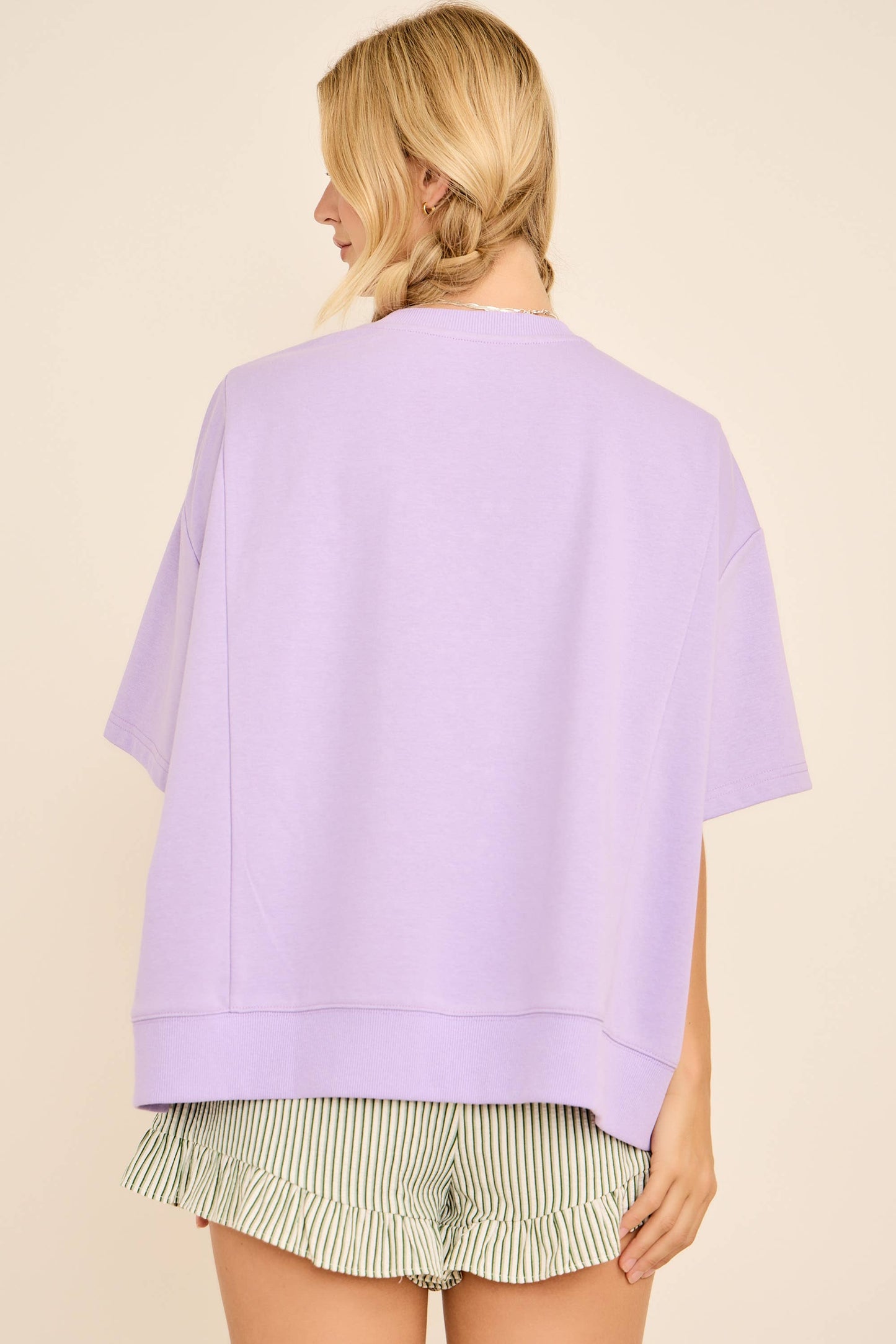 Mardi Gras Oversized Graphic with Stud Details