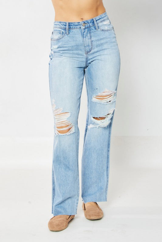 Judy Blue High Waist Rigid Magic 90's Destroy Straight Jean